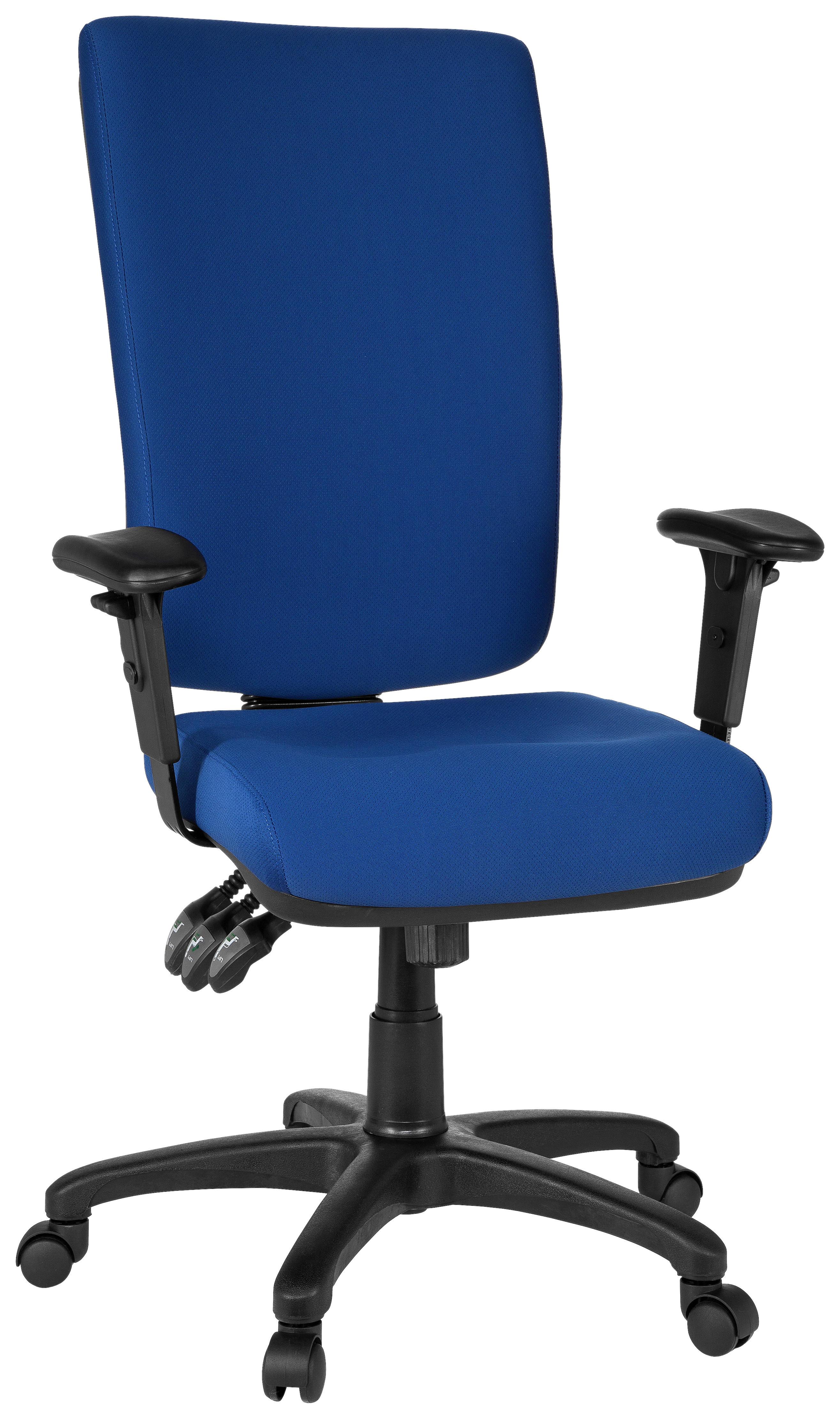 Bürostuhl Zenit High Blau Bis 120 Kg - Blau, Basics, Kunststoff/Textil (56/130/45cm) - MID.YOU