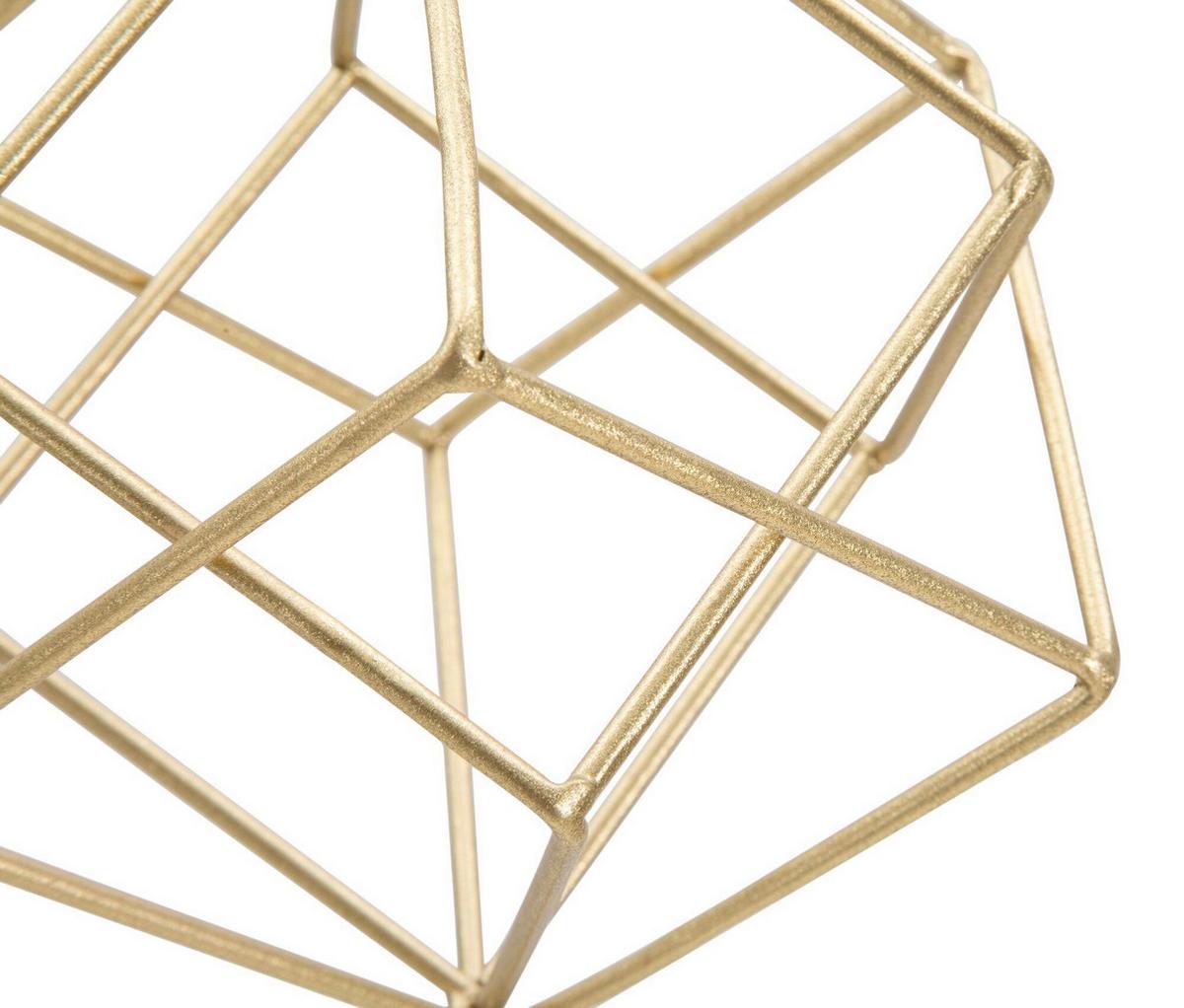 Skulptur Decor Cube Weiß, Goldfarben, H: 52,5 Cm - Goldfarben/Weiß, Basics, Stein/Metall (16/52.5/18cm)