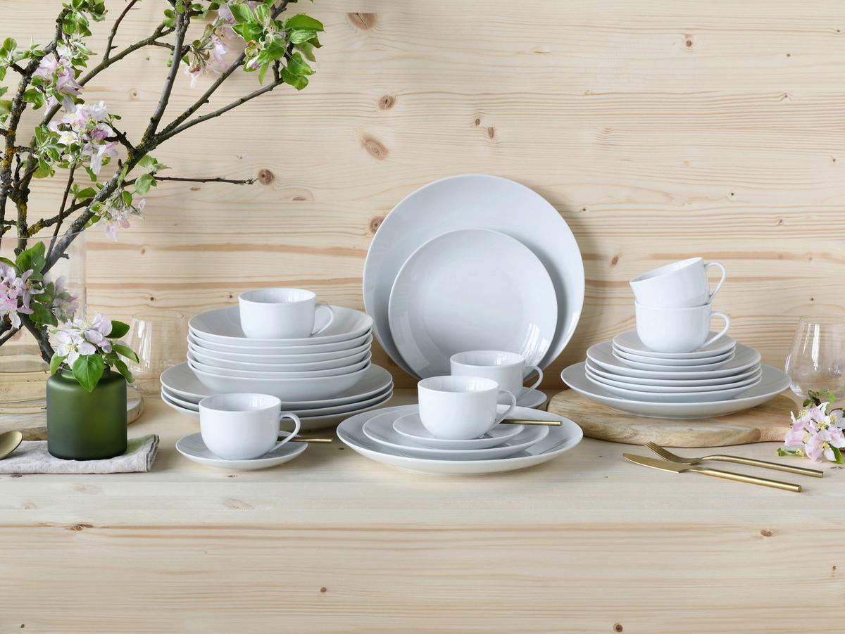 Kombiservice Luna 30--Teilig., Weiß - Weiß, Basics, Keramik - Creatable