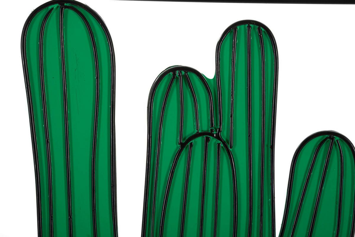 Wanddeko Cactus Grün, Schwarz B: 60 cm - Schwarz/Grün, Basics, Metall (60/33/1.30cm)