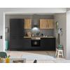 Küchenblock Turin Schwarz/eiche Dekor B: 300 Cm - Schwarz/Eiche Artisan, Basics, Holzwerkstoff (300cm) - MID.YOU