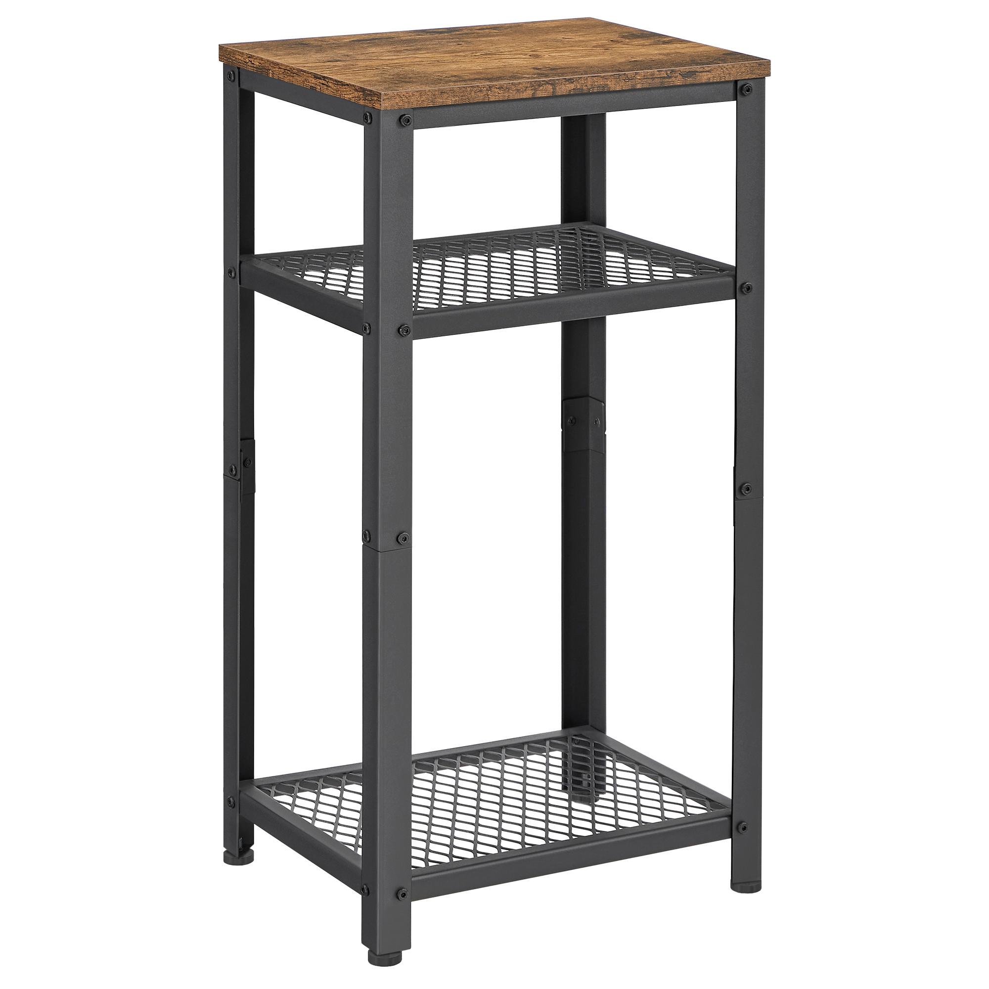 PRÍRUČNÝ STOLÍK RUSTIKAL - hnedá/čierna, Design, kov/kompozitné drevo (40/30/75cm) - Boxxx