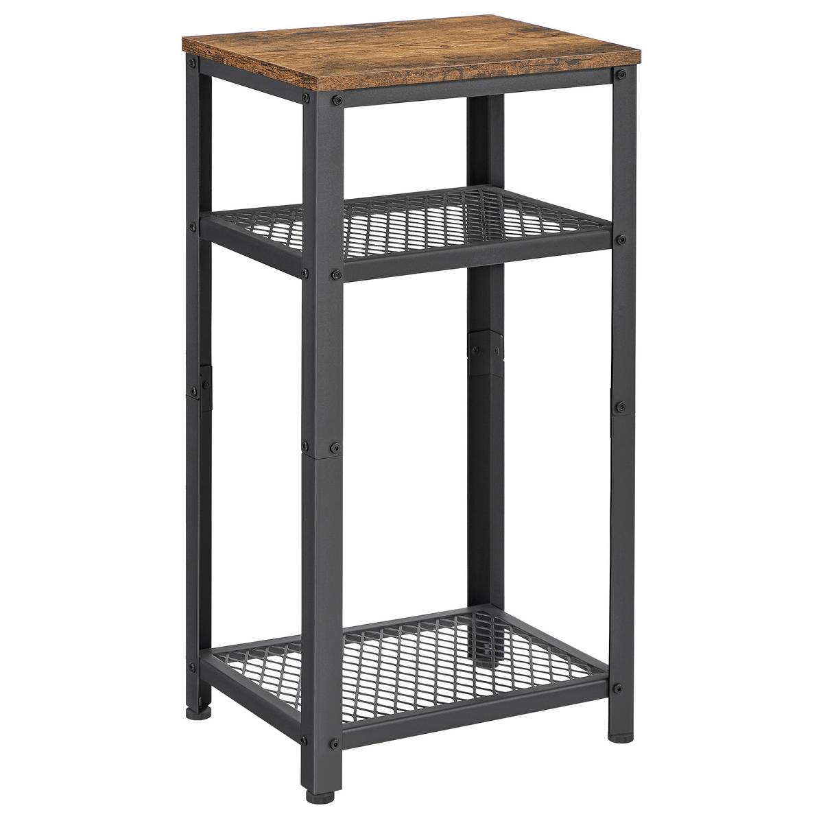 Beistelltisch Mit Ablagefächer Braun, Schwarz - Schwarz/Braun, Design, Holzwerkstoff/Metall (40/30/75cm) - Boxxx