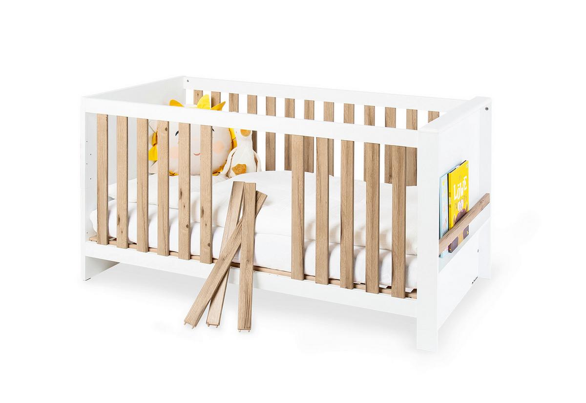 Gitterbett Lova - Naturfarben/Weiß, Basics, Holz (150/79/81cm) - Pinolino