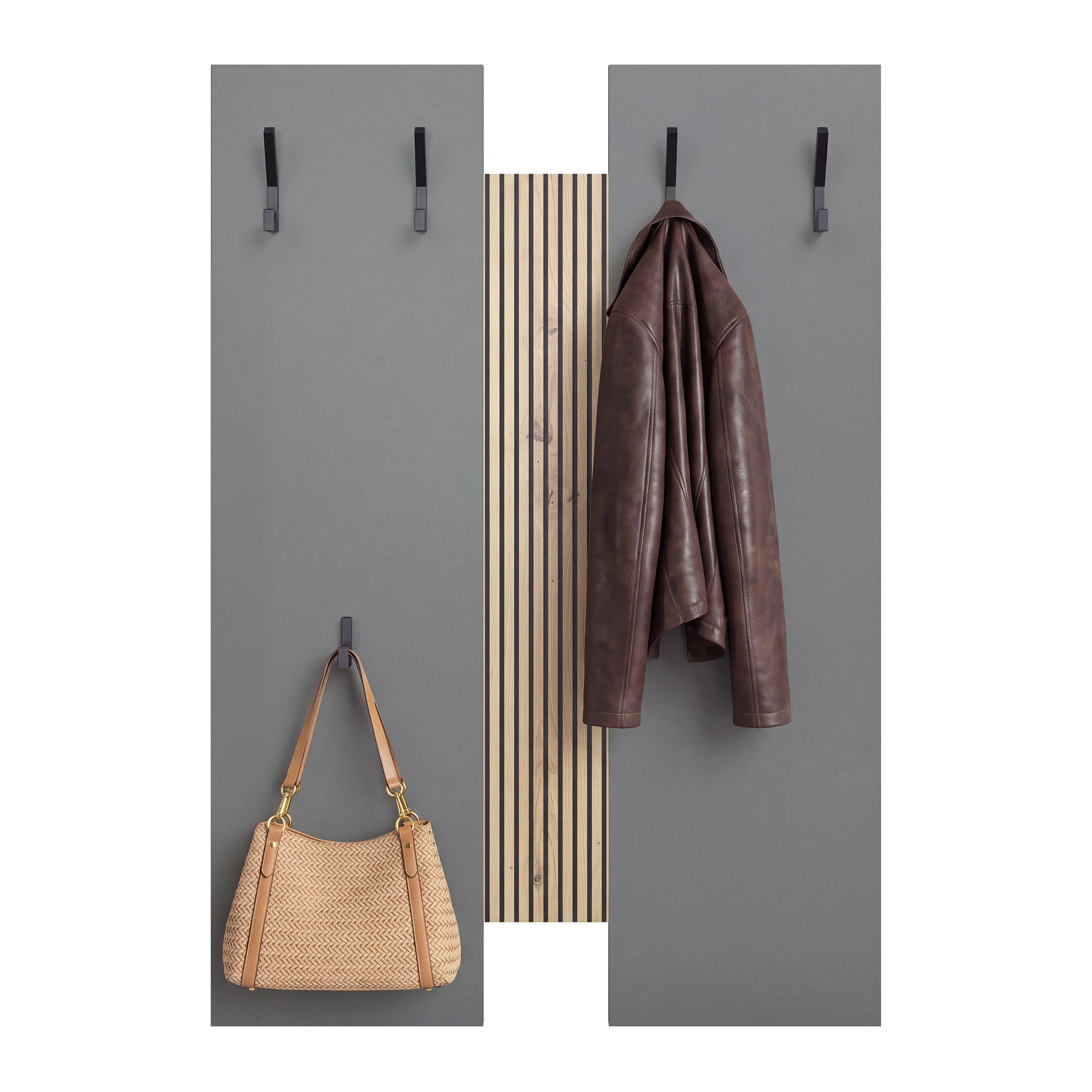 Garderobenpaneel Touch Anthrazit/Eiche Artisan B:69cm - Anthrazit/Eiche Artisan, MODERN, Holzwerkstoff (69/99/1,8cm)