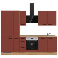 Küchenleerblock Easytouch High-Line, H3 Links - Eichefarben/Rot, MODERN, Holzwerkstoff (270cm) - Nobilia