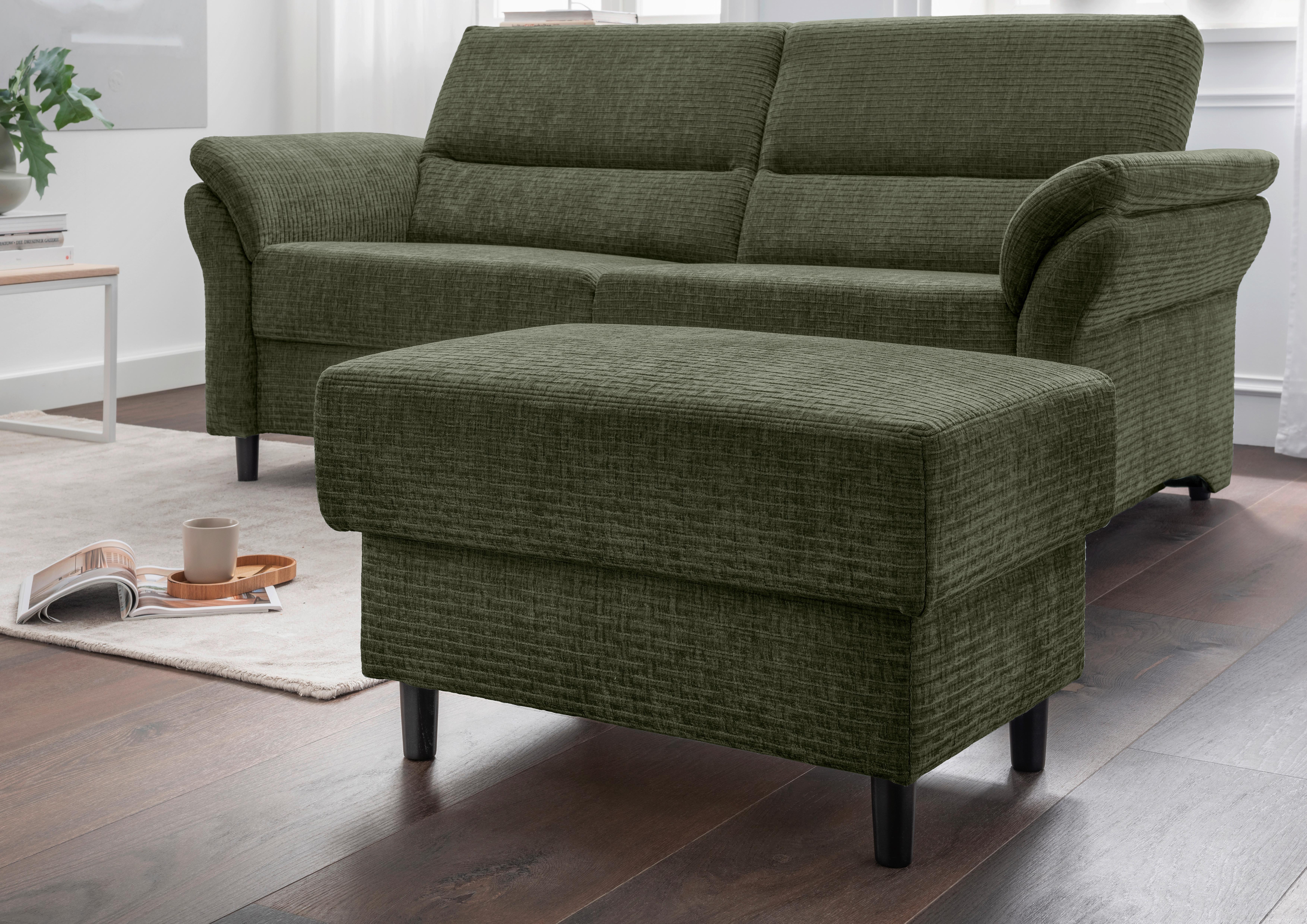 Hocker Cavoli, Olivgrün B: 76 cm - Schwarz/Olivgrün, MODERN, Textil (76/46/55cm) - Livetastic