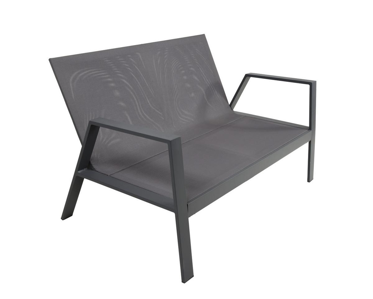 Gartenset Victoria - Anthrazit/Grau, Basics, Kunststoff/Textil - Gardenson