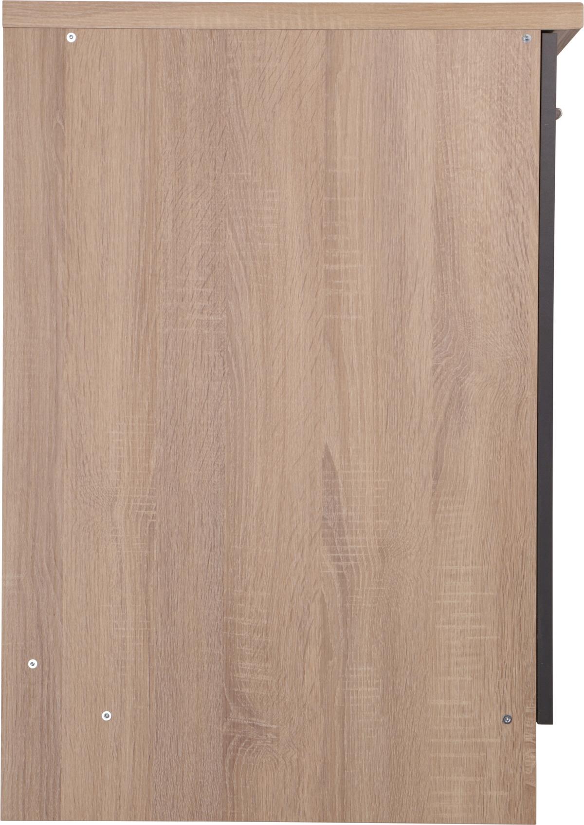 Spülenunterschrank Merle Grau/Eiche Dekor B:100cm - Eichefarben/Grau, Basics, Holzwerkstoff (100/84,8/60cm) - Respekta