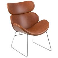Esszimmerstuhl Cazar Cognac gepolstert - Chromfarben/Cognac, Trend, Textil (69/90,5/78,5cm) - MID.YOU
