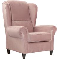 Ohrensessel Baron Rosa B: 94 cm - Schwarz/Rosa, Design, Textil (94/112/92cm) - MID.YOU