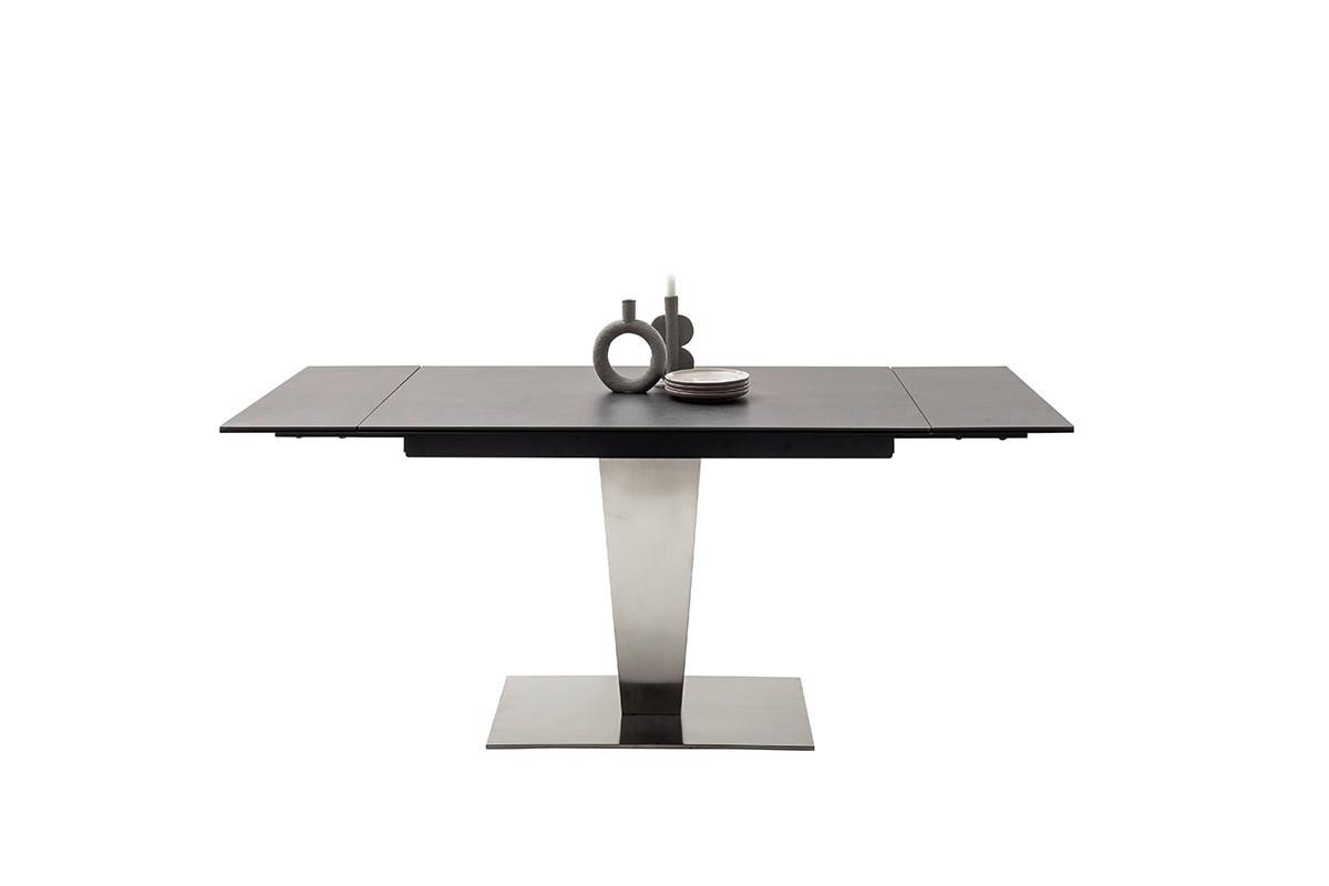 Ausziehtisch Pesaro 120-180x76x80cm Anthrazit - Edelstahlfarben/Anthrazit, Trend, Keramik/Metall (120-180/76/80cm)