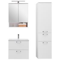 Badezimmer Fresh Weiß 4-teilig - Weiß, KONVENTIONELL, Holzwerkstoff (101/168,5/47cm) - Ondega