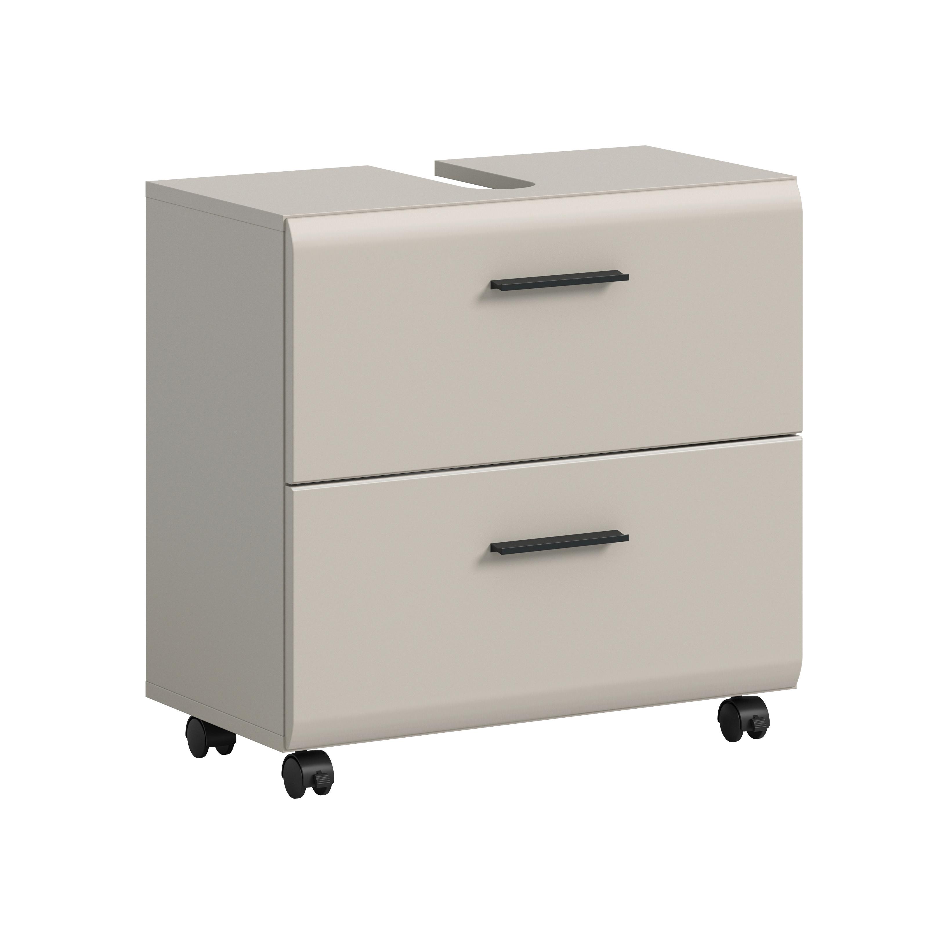 WASCHBECKENUNTERSCHRANK Ice Kaschmir B: 60cm - Kaschmir/Schwarz, Trend, Holzwerkstoff (60/58/30cm) - MID.YOU