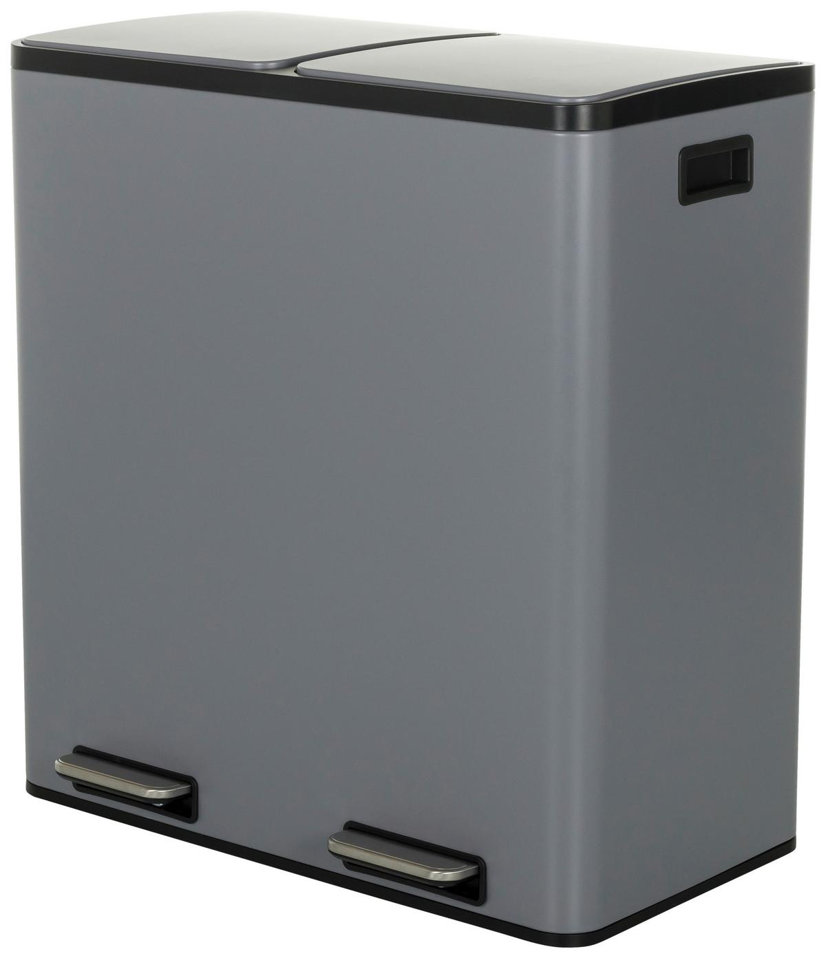 Abfallsammler Clean Xiii Schwarz B: 58,5 cm - Schwarz/Grau, MODERN, Kunststoff/Metall (58,5/62/32cm) - MID.YOU