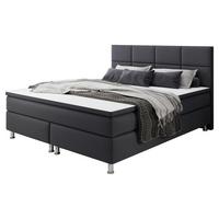 Boxspringbett Mit Topper 180x200 Rotterdam - Anthrazit/Silberfarben, KONVENTIONELL, Textil (180/115/210cm) - MID.YOU