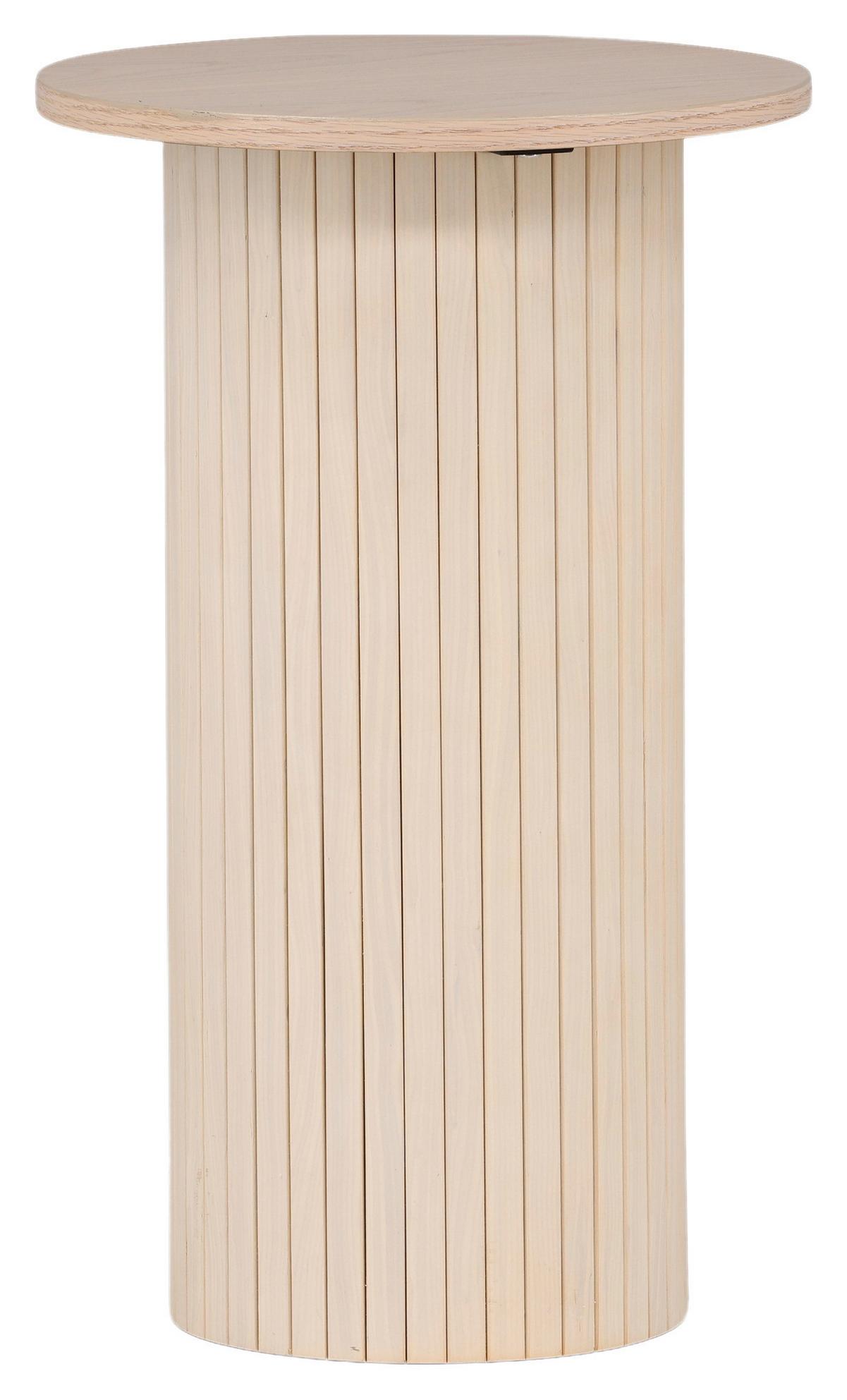 Beistelltisch Bianca - Beige/Weiß, Design, Holzwerkstoff (40/40/65cm) - Livetastic