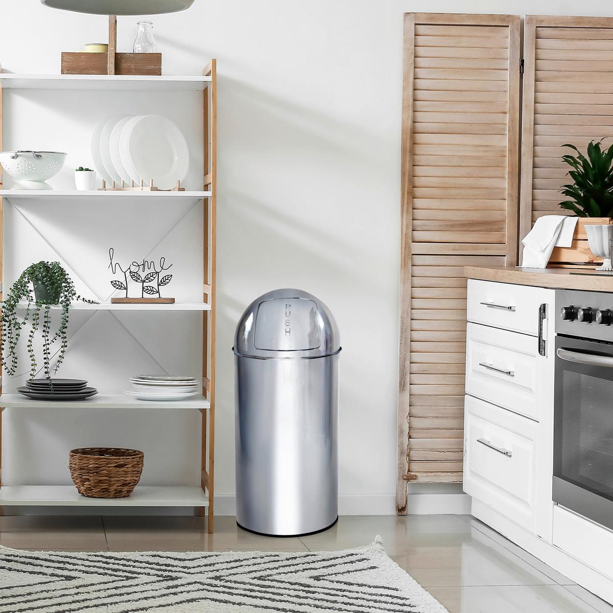 Abfallsammler Push - Silberfarben, Basics, Metall (35/74/35cm) - MID.YOU