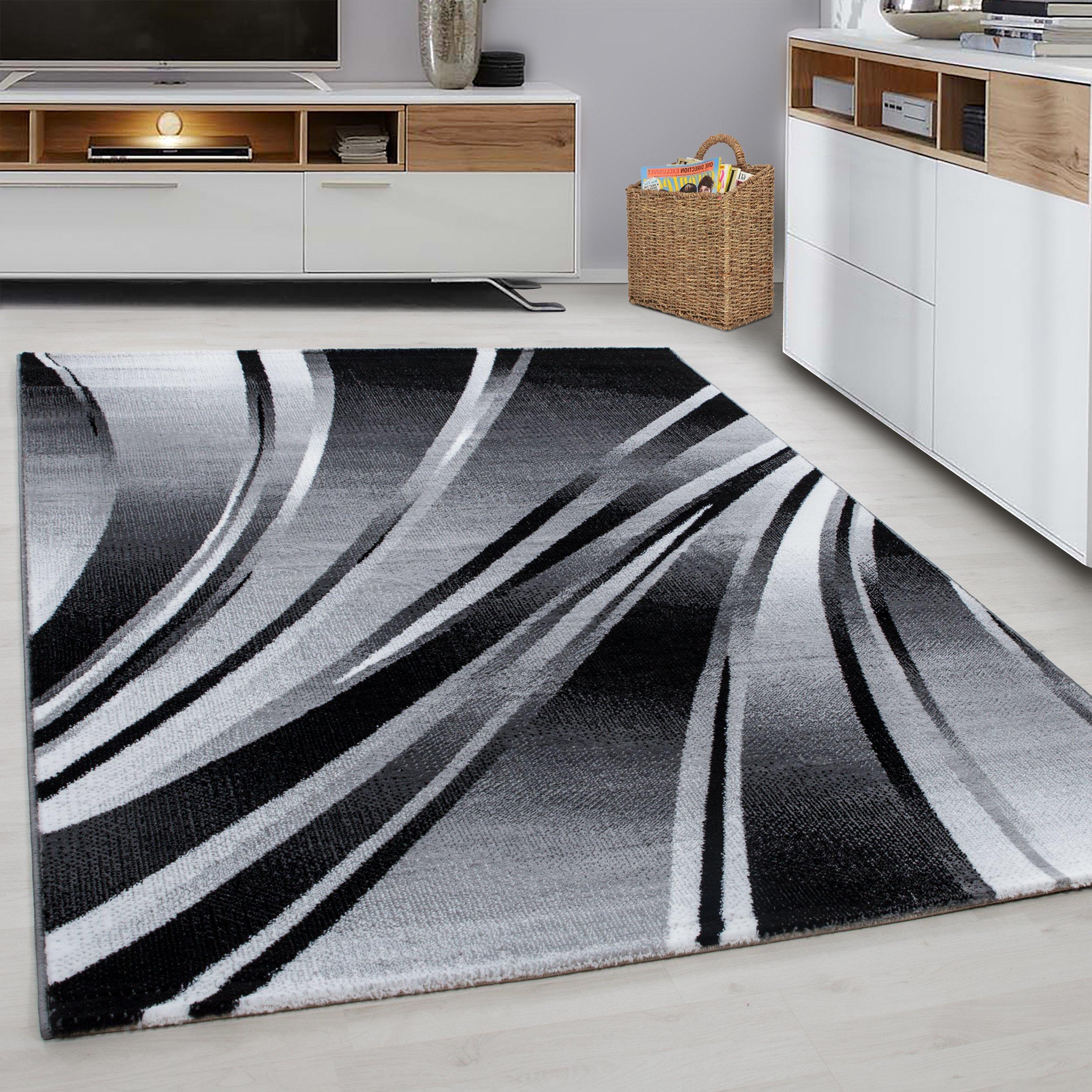 Teppich Läufer Schwarz Parma 80x300 cm - Schwarz, KONVENTIONELL, Textil (80/300cm)