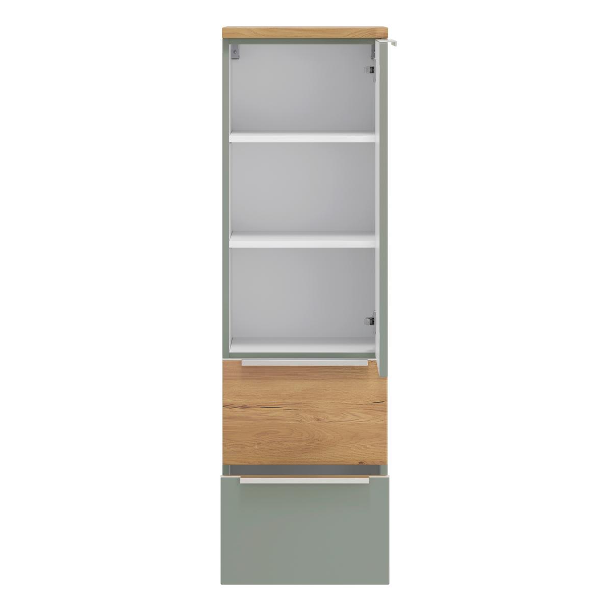 Midischrank Verona Schilfgrün/Wildeiche B: 40cm - Schilfgrün/Wildeiche, Trend, Holzwerkstoff (40/130/35cm) - Held