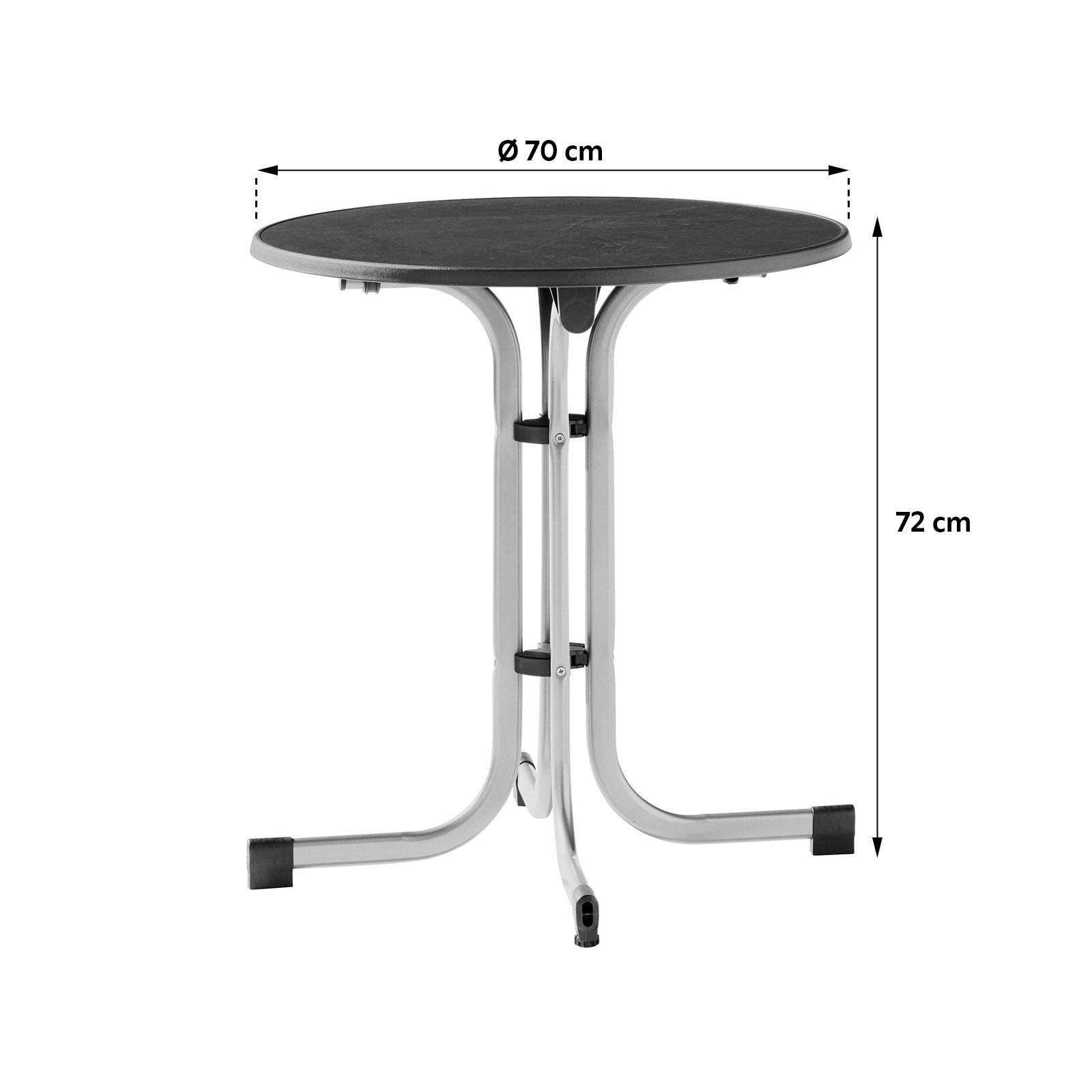 Gartentisch Holzwerkstoff /metall ⌀ 70 Cm - Anthrazit/Silberfarben, MODERN, Holzwerkstoff/Metall (70/70/72cm) - Sieger