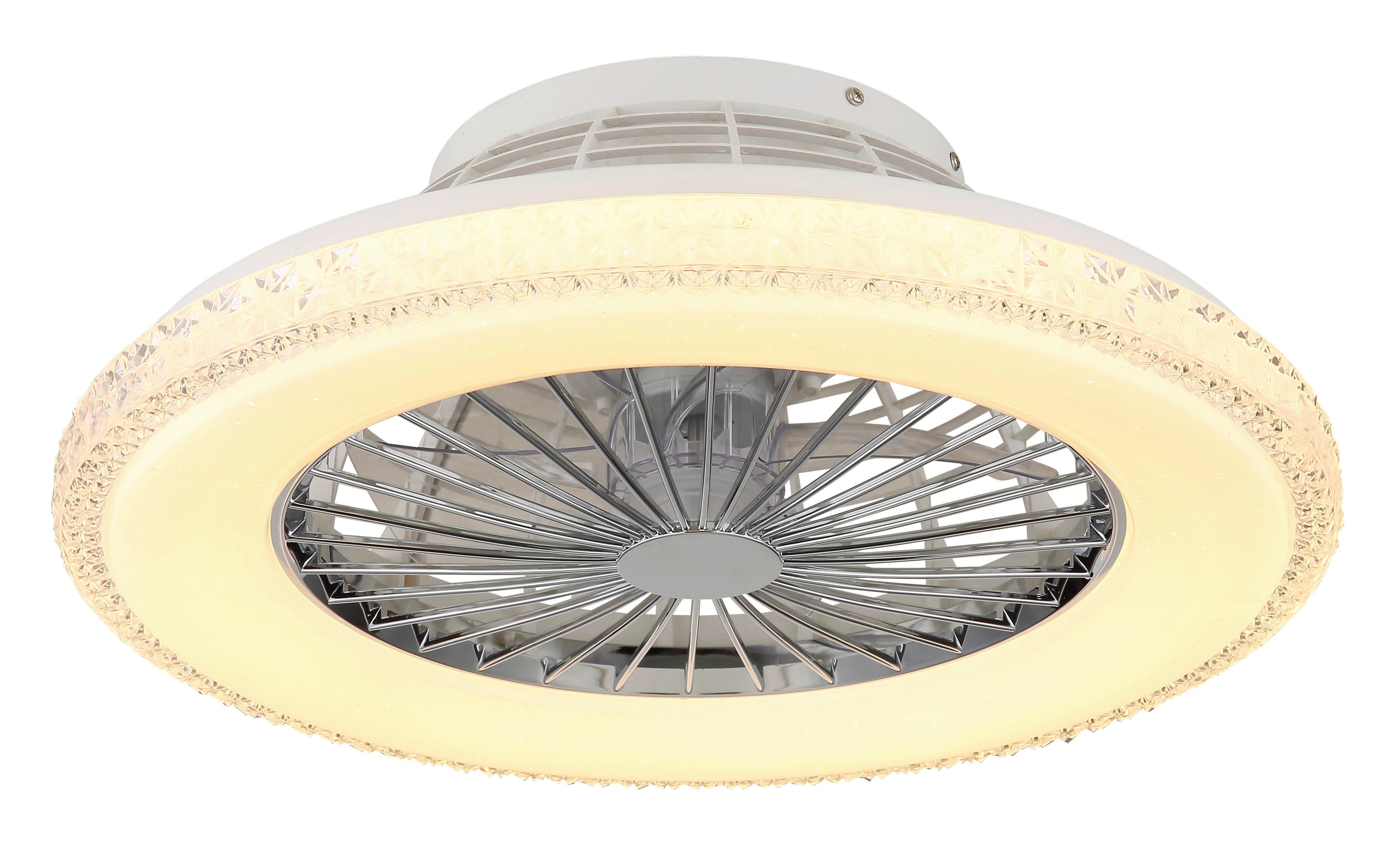 Mennyezeti Ventilátor 03654 - króm/áttetsző, Basics, műanyag/fém (50/17,5cm) - Globo