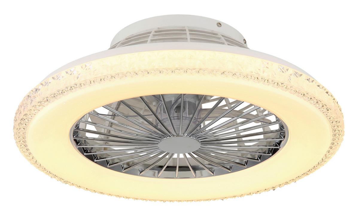 Deckenventilator 03654 - Klar/Chromfarben, Basics, Kunststoff/Metall (50/17,5cm) - Globo