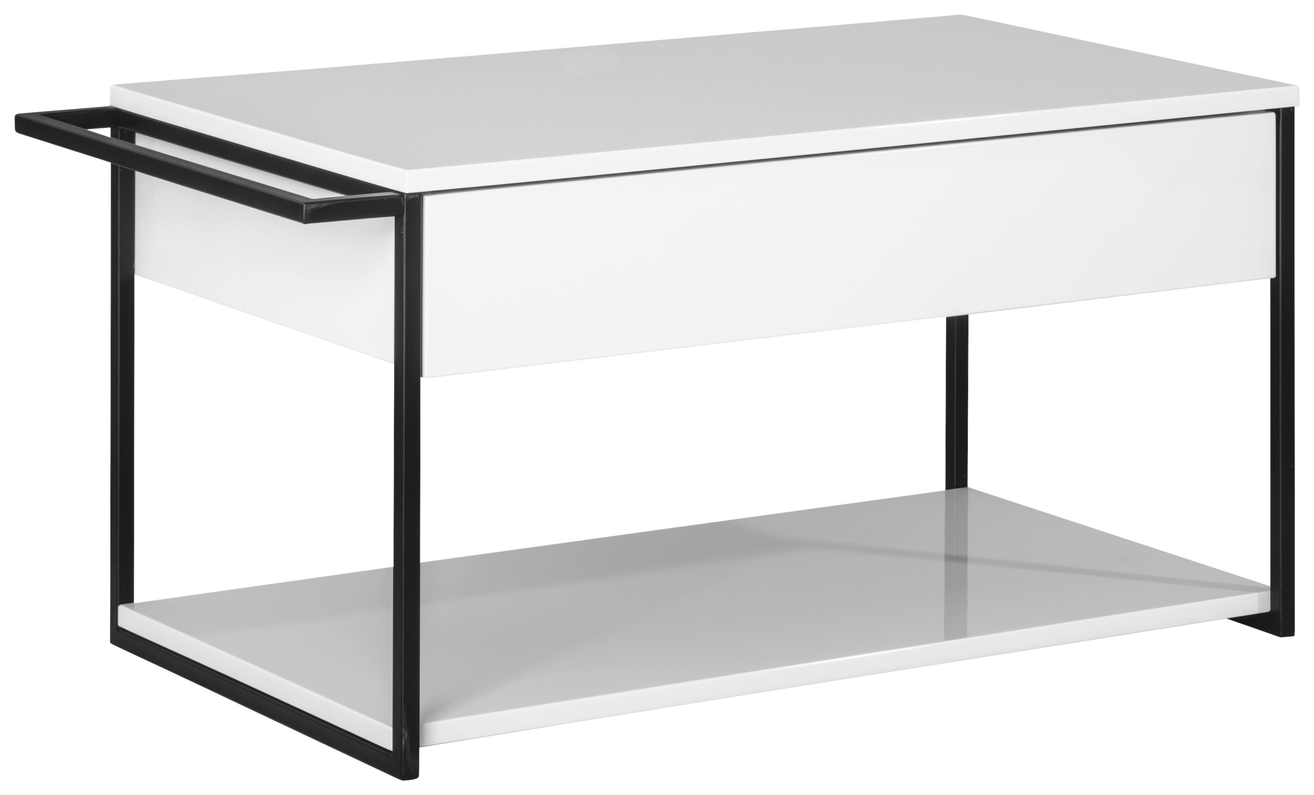 Waschbecken mit Unterschrank New York B: 87,5 cm Weiß - Schwarz/Weiß, MODERN, Holzwerkstoff/Metall (87,5/43,5/47,5cm) - MID.YOU