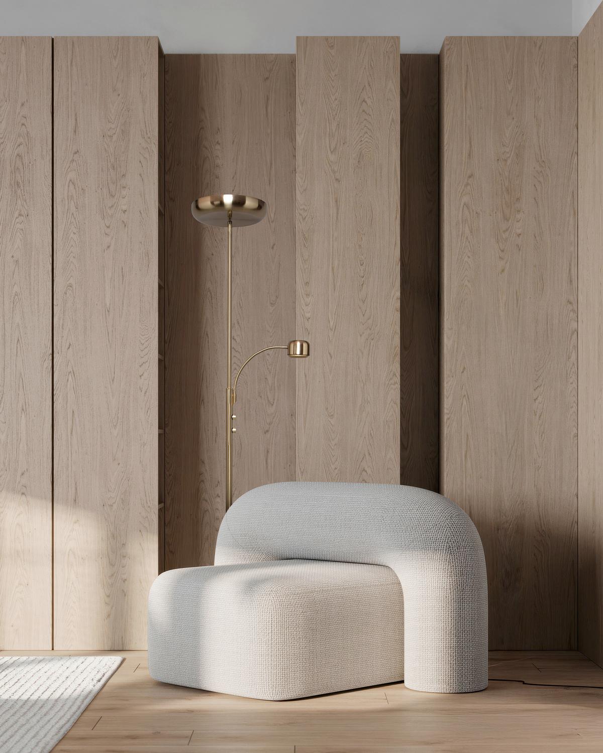 LED-Stehleuchte inkl. Drehdimmer - Messingfarben, Design, Metall (26/26/180cm) - Näve