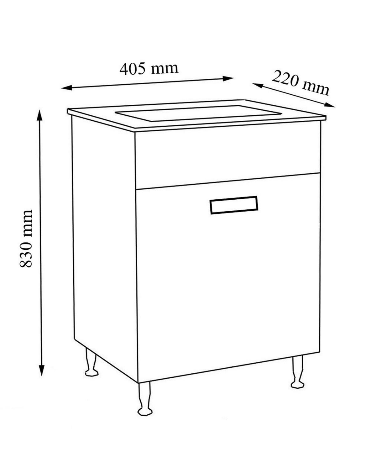 Waschtischkombi Casalo M - Weiß, MODERN, Keramik/Holzwerkstoff (41cm) - MID.YOU