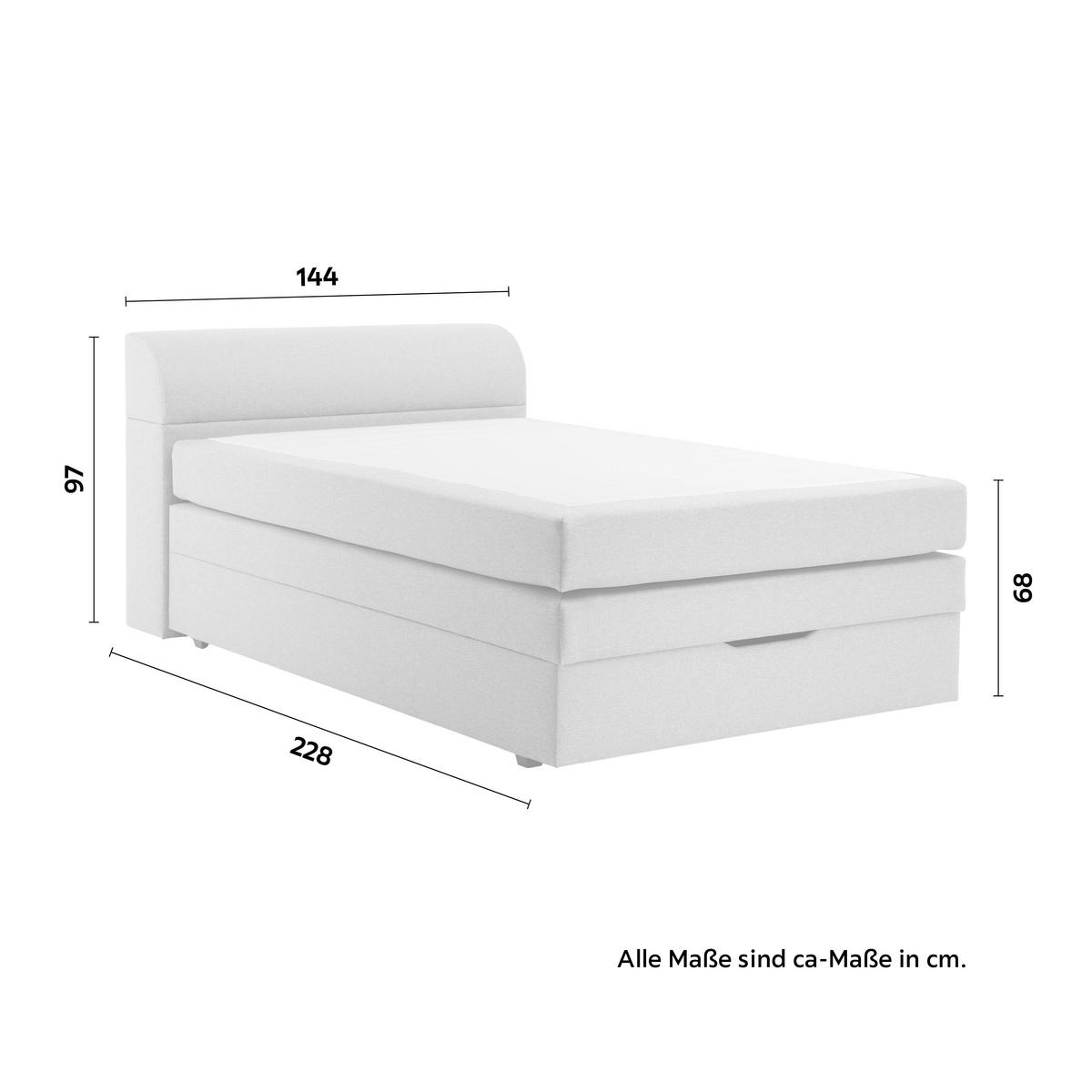 Boxspring posteľ FLEXI s úložným priestorom, 140x200 - čierna/sivá, Konventionell, textil/plast (140/200cm) - Based