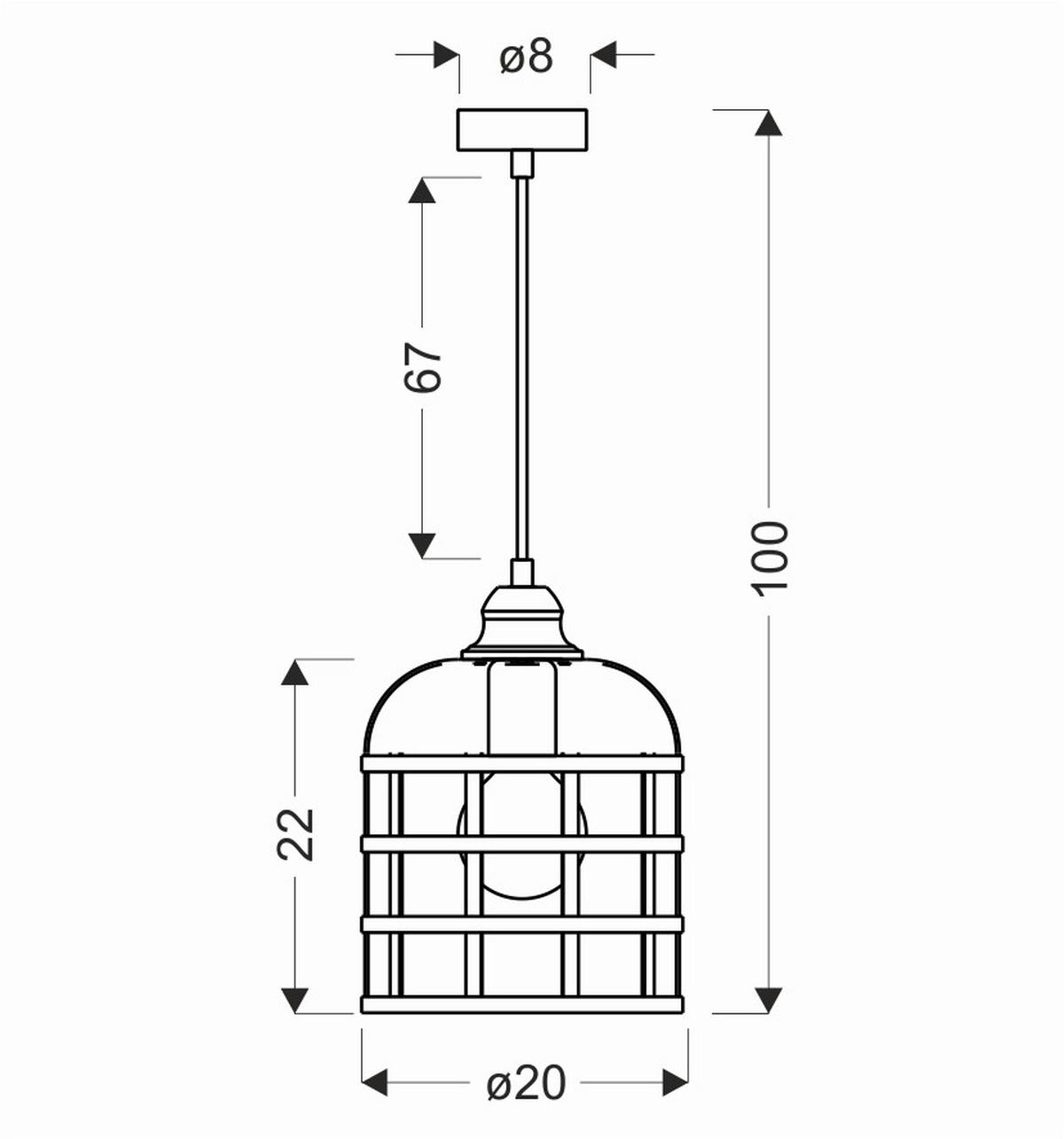 Hängeleuchte 31-78452 - Basics, Metall (20/20/100cm)
