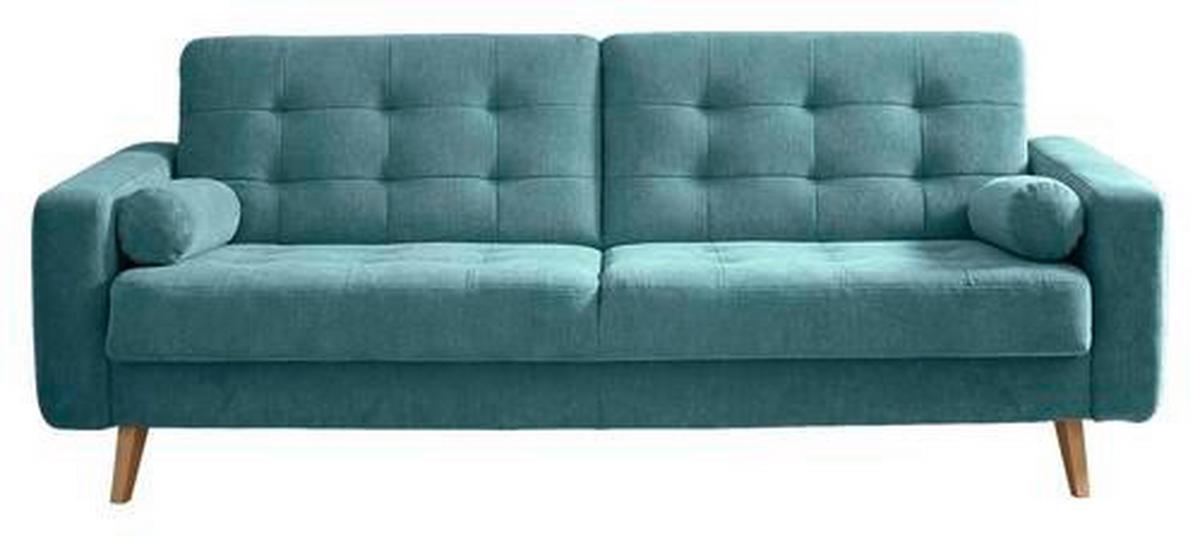 2-sitzer-sofa Mit Schlaffunkt. Und Bettkasten Fjord, Grün - Schlammfarben/Eichefarben, MODERN, Holzwerkstoff/Textil (222/86/90cm) - MID.YOU