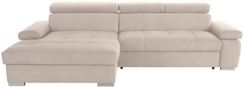 Ecksofa Perry - Beige/Silberfarben, Design, Textil (183/292cm) - Livetastic