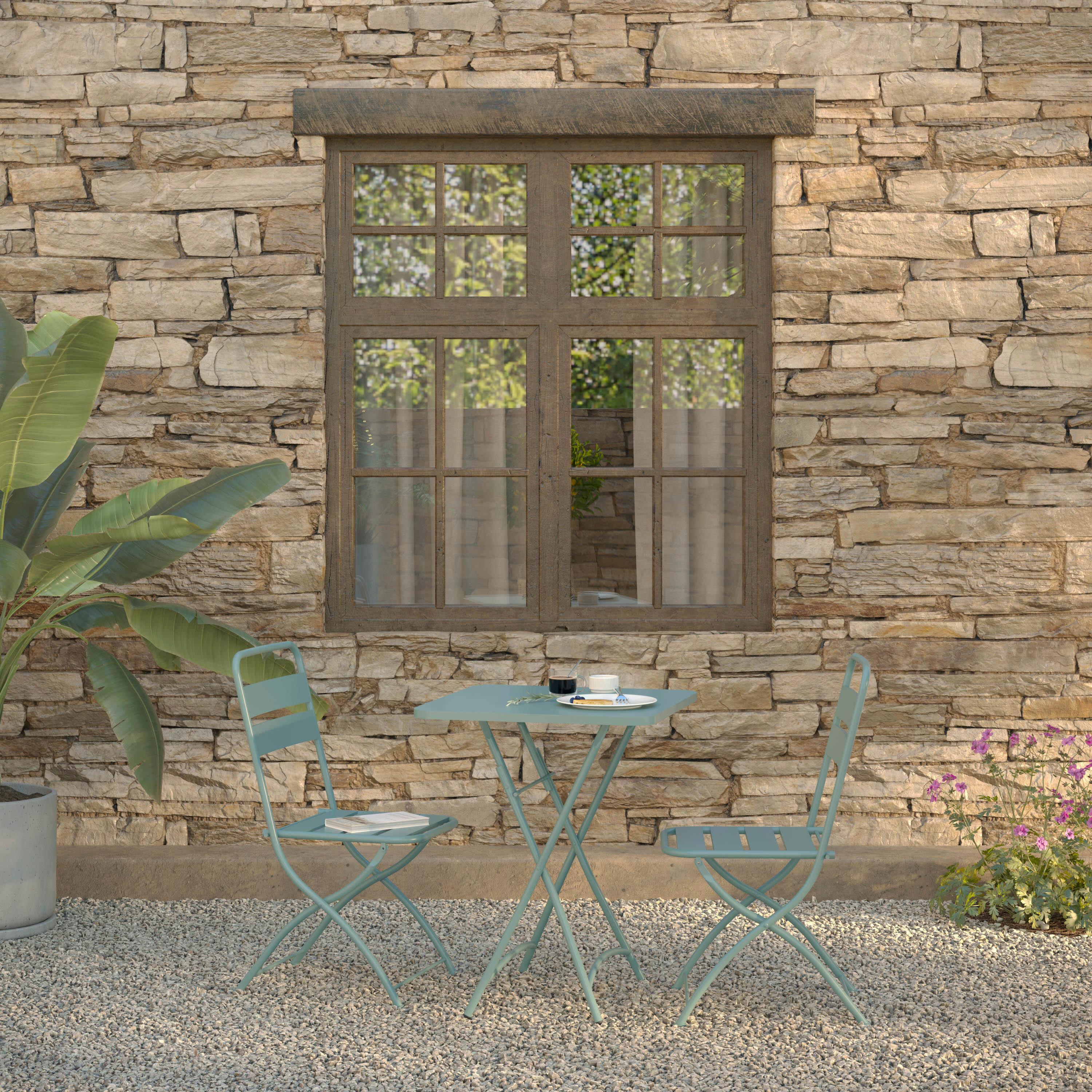 Balkonset 3-Teilig blau - Blau, LIFESTYLE, Metall (60/87,5/60cm) - Gardenson