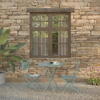 Balkonset 3-Teilig blau - Blau, LIFESTYLE, Metall (60/87,5/60cm) - Gardenson