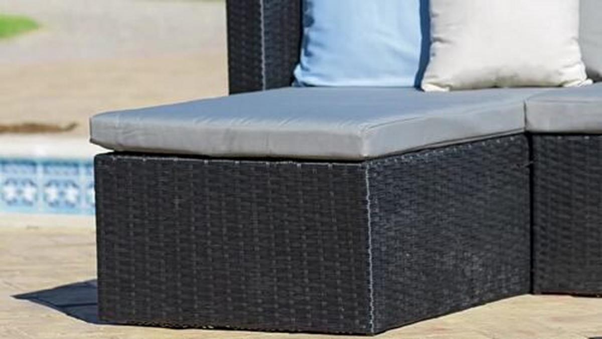 Lounge-garnitúra Sky - fekete/sötétszürke, Modern, műanyag/Üveg (137/198cm) - Ondega