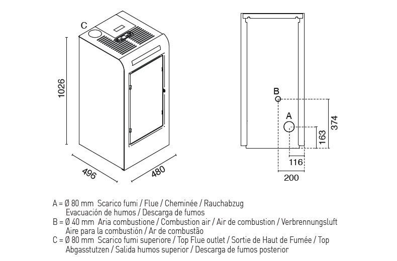 Kaminofen Pelletofen Rosa Schwarz - Schwarz, MODERN, Metall (48/103/50cm)