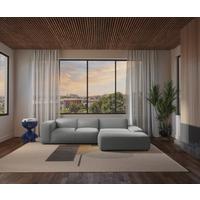 Ecksofa Hannah Hellgrau 304x200 cm - Hellgrau/Schwarz, Design, Textil (304/200cm) - MID.YOU