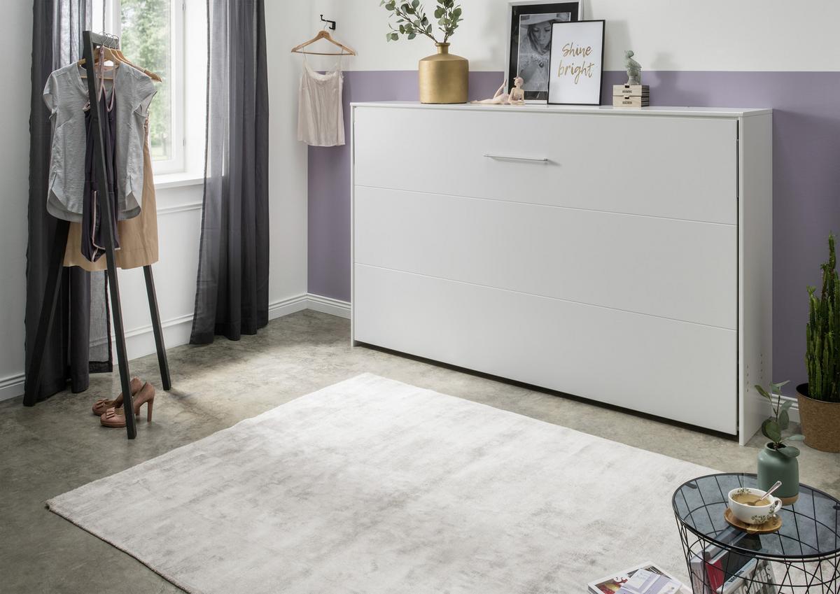 Schrankbett mit Lattenrost 120x200 Juist Weiß - Weiß, KONVENTIONELL, Holz/Holzwerkstoff (120/200cm) - MID.YOU