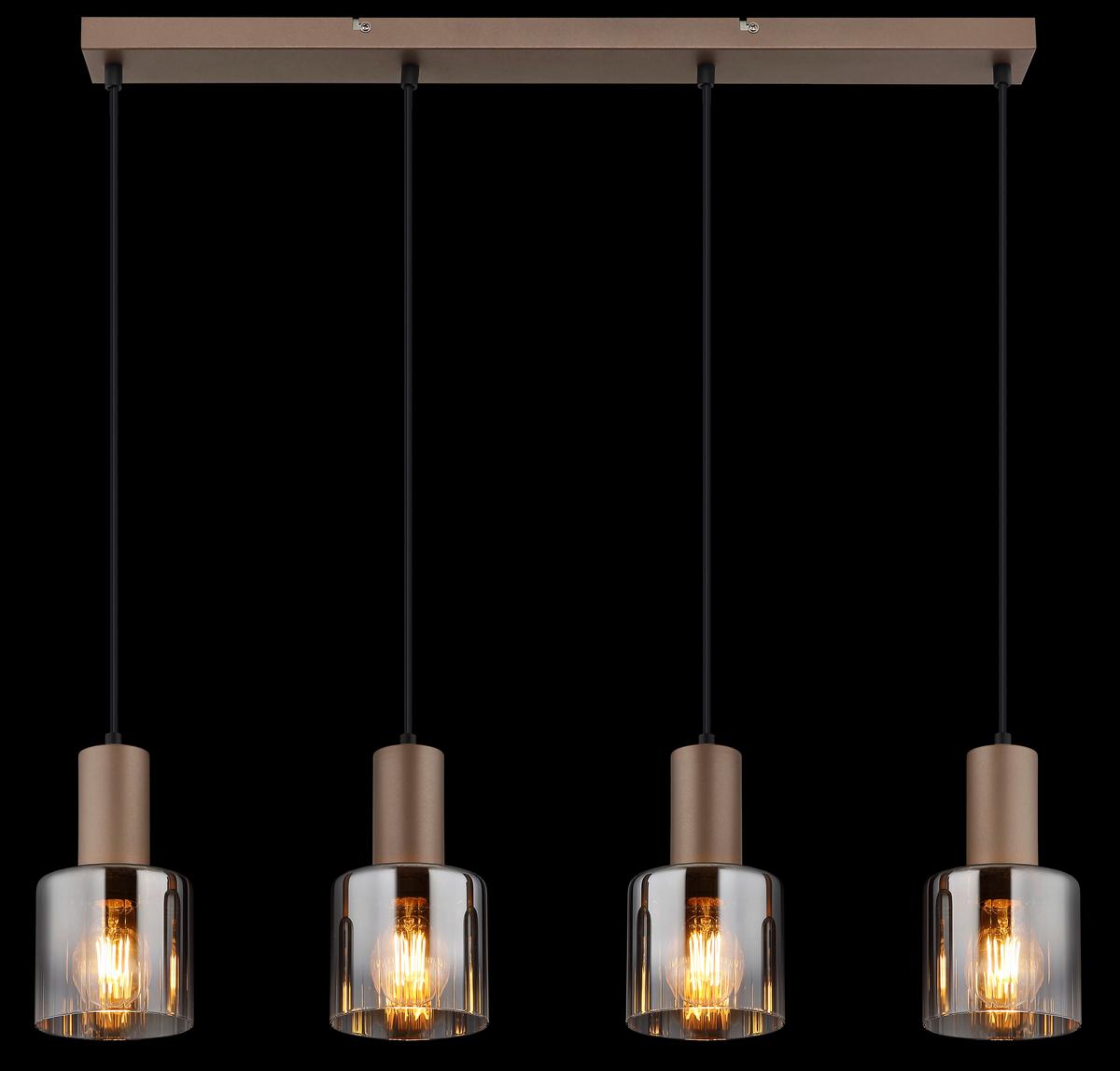 HÄNGELEUCHTE Exkl. 4xE27, 40W - Klar/Chromfarben, Design, Glas/Kunststoff (78/12/150cm) - Globo