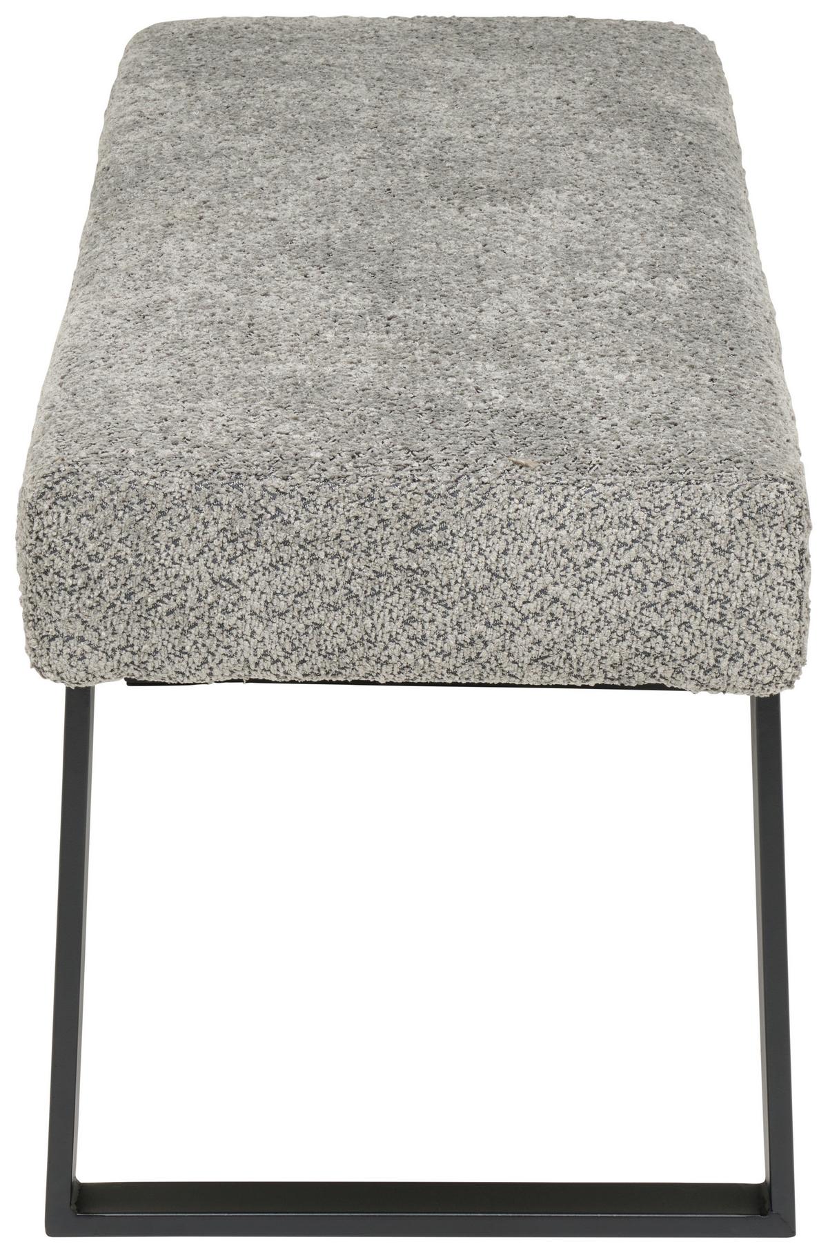 Sitzbank Kea Ohne Lehne Beige, B: 140 Cm - Schwarz/Grau, KONVENTIONELL, Textil/Metall (140/49/47cm) - MID.YOU