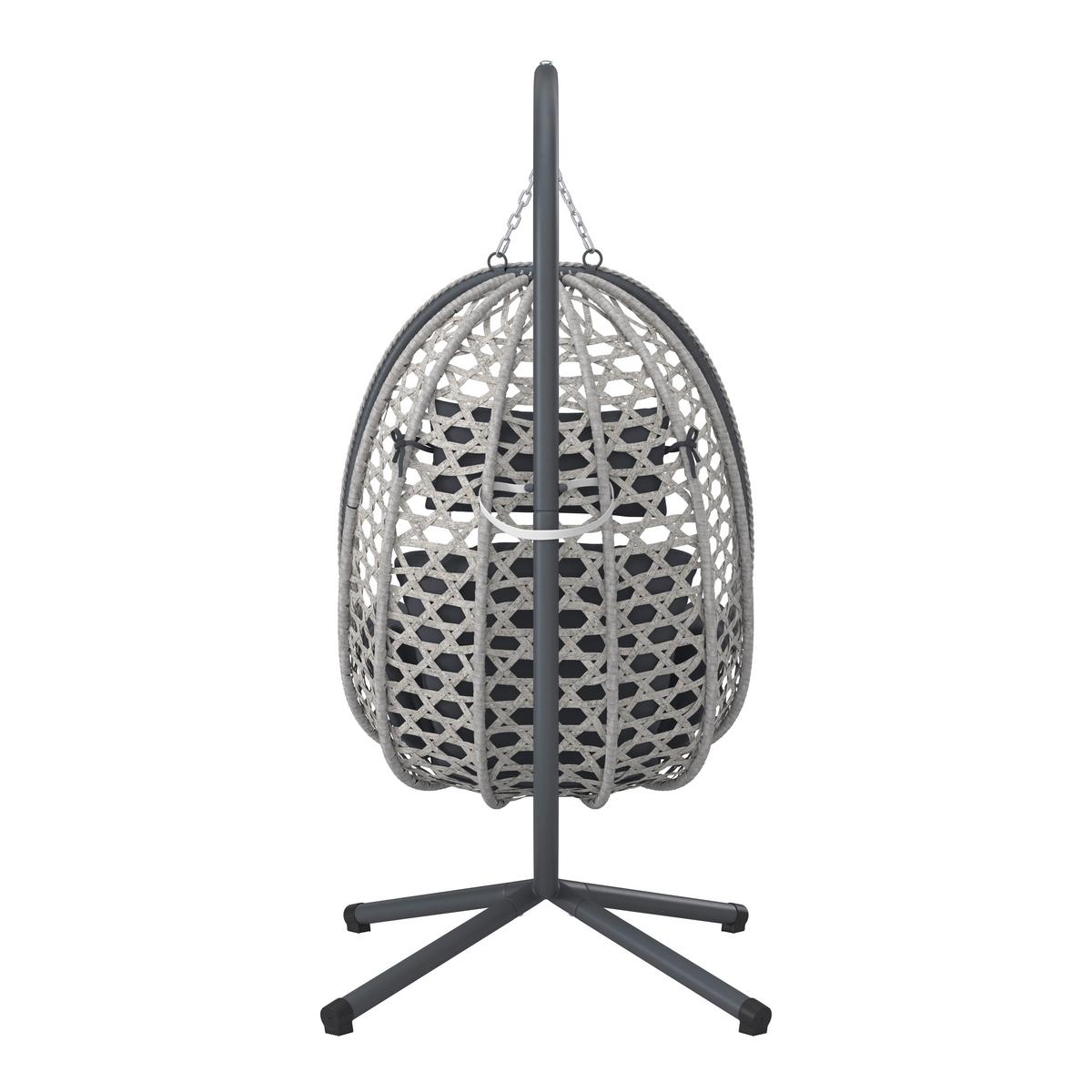 Függőfotel Tiffany - sötétszürke, Modern, műanyag/textil (94/197/68cm) - Beldano