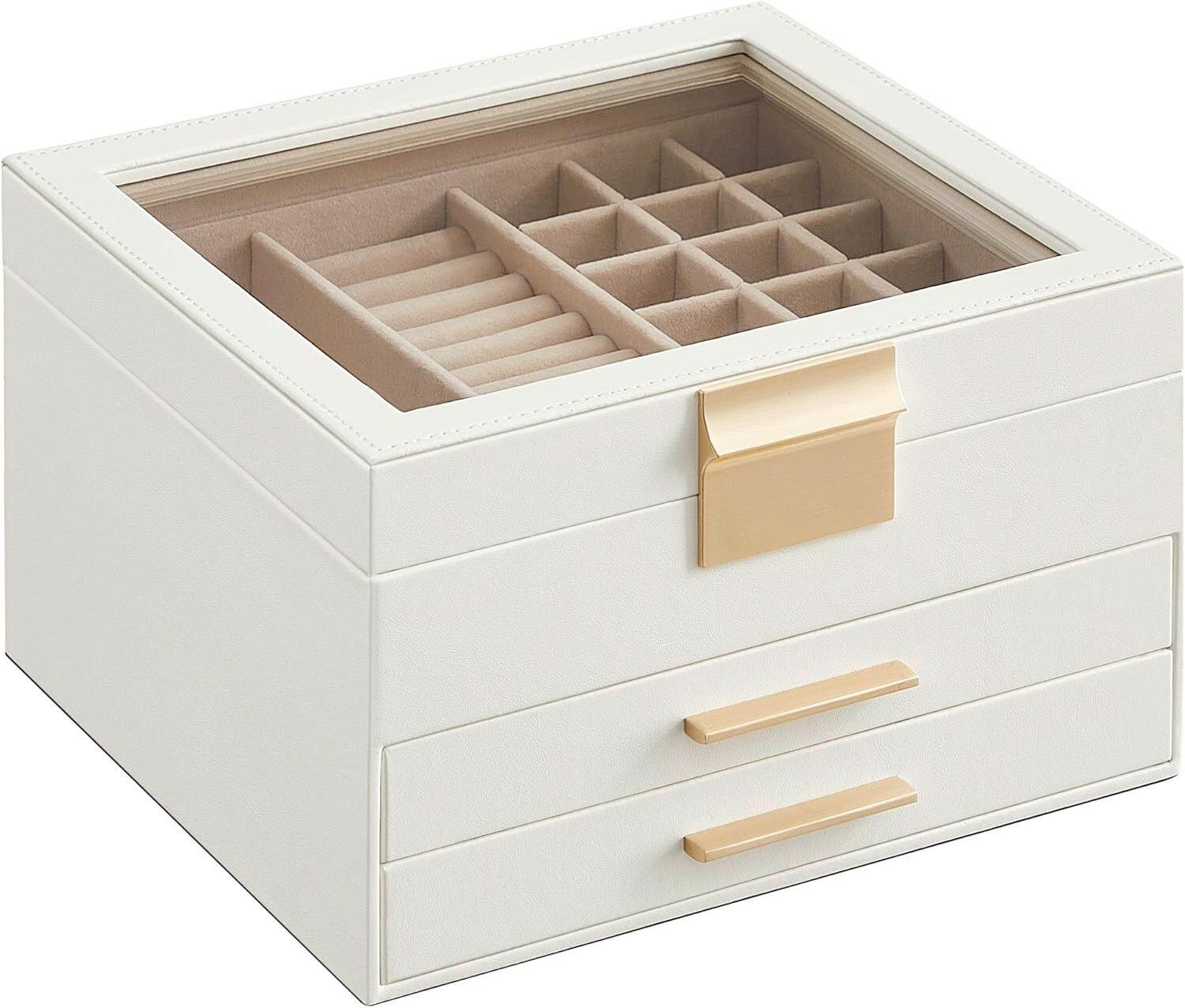 Schmuckkästchen Weiß B: 23,1 Cm - Weiß, LIFESTYLE, Holzwerkstoff (23,1/13,5/20,3cm)