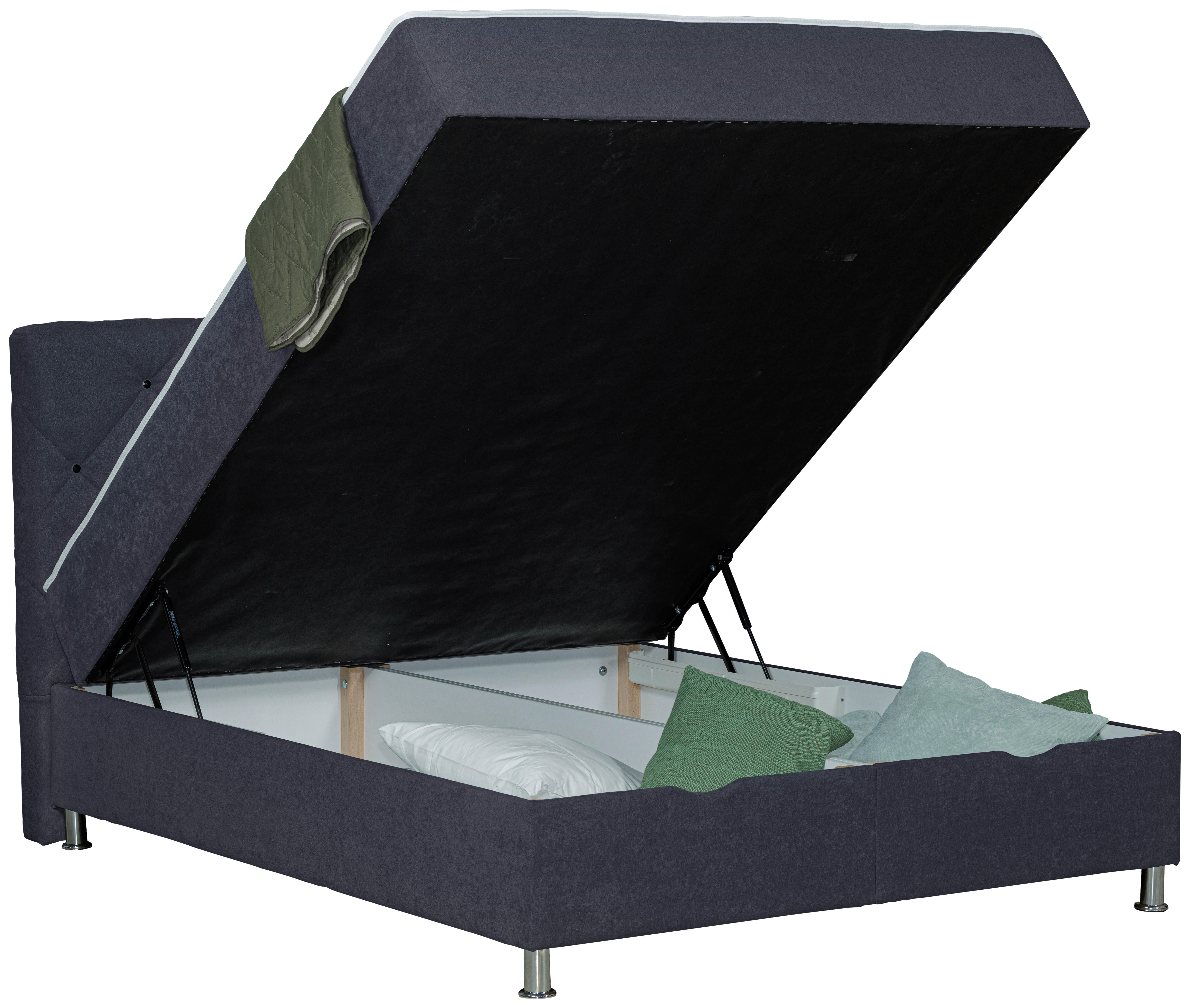 Box-ágy Black Diamond - antracit, Design, textil (160/200cm) - Modern Living