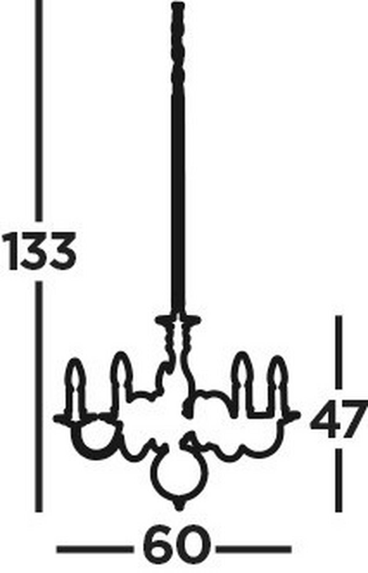 Hängeleuchte Greythorne 5lt 2265-5gy - Grau, Trend, Metall (60/47cm)