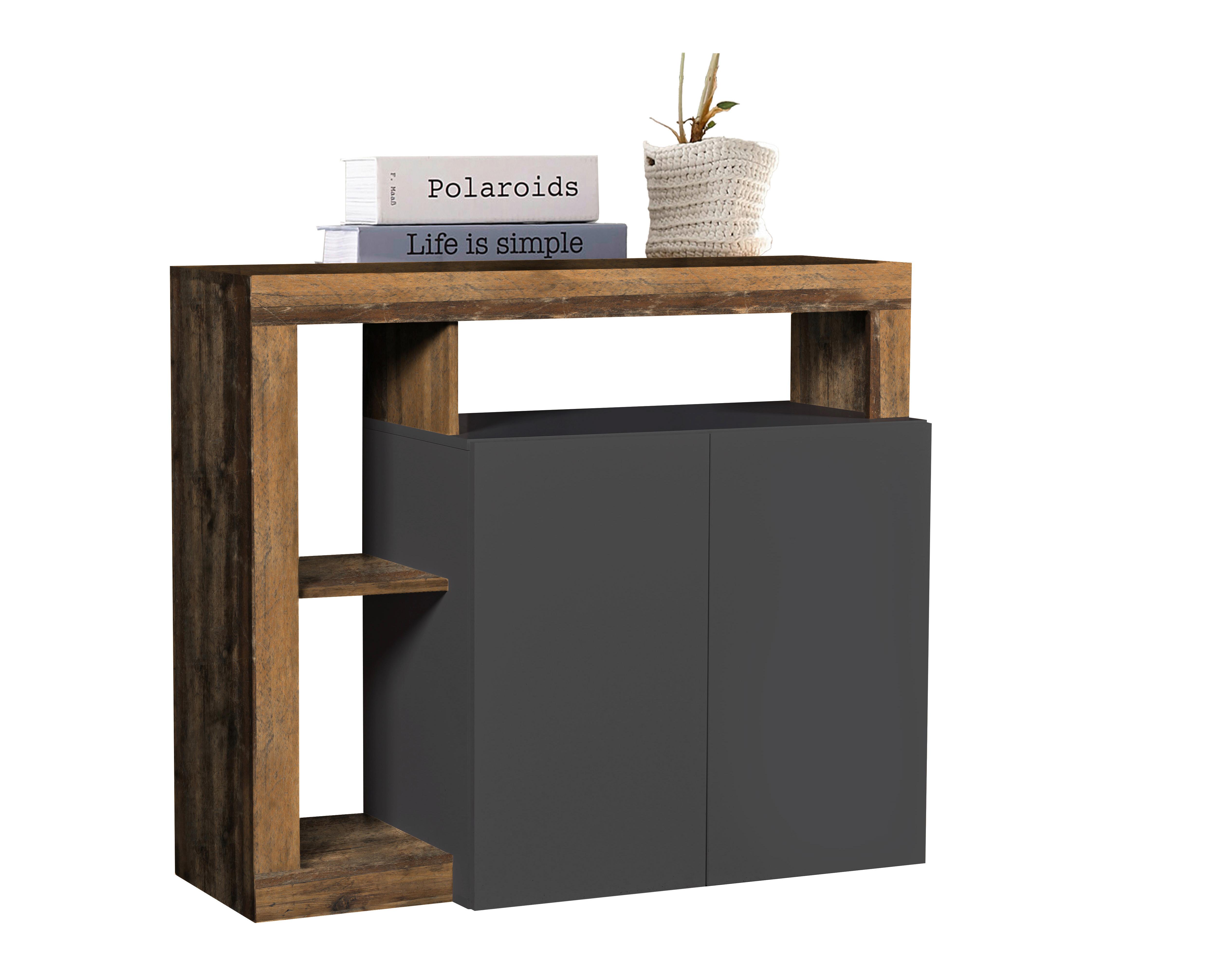 KOMODA DALLAS 1 - antracitová, Konventionell, kompozitné drevo (108/93/42cm)