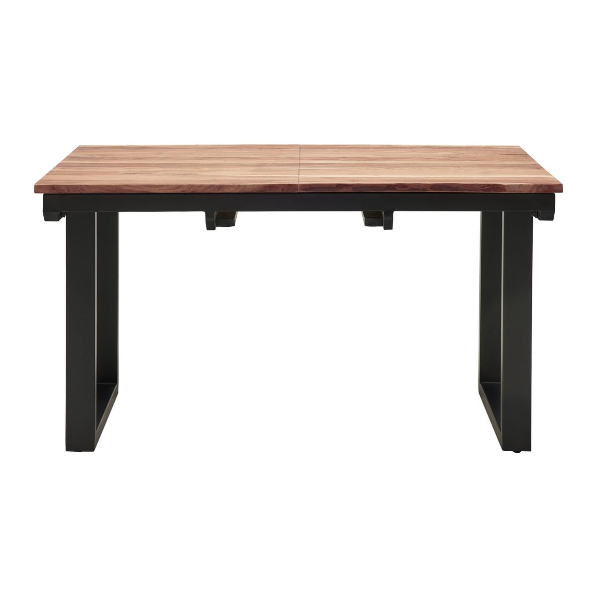 Výsuvný stůl z masivního dřeva, ca. 140-180x90 cm - černá/přírodní barvy, Moderní, kov/dřevo (140-180/90/76cm) - Bessagi Home