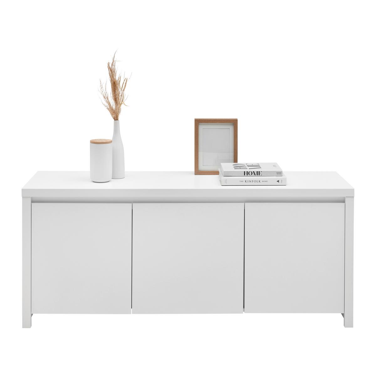 Nízka komoda LARIOS biela - čierna/biela, Modern, kompozitné drevo/plast (143/61/40cm) - Mömax