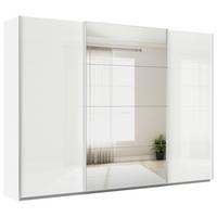 Schwebetürenschrank + Spiegel B: 315cm Feldkirch Weiß - Weiß Hochglanz/Silberfarben, MODERN, Holzwerkstoff (315/229/62cm)